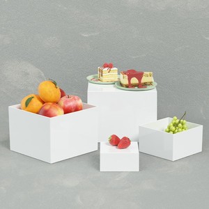 Set 6 Buah Rak <span class=keywords><strong>Display</strong></span> Makanan Prasmanan Pernikahan Akrilik Persegi, Rak <span class=keywords><strong>Display</strong></span> Kue Kertas - Product Image 3