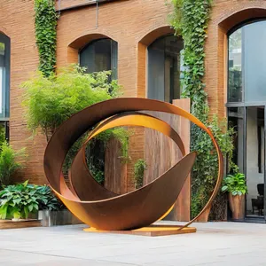 कॉर्टेन स्टील आर्ट मूर्तिकला आधुनिक धातु यार्ड कला धातु उद्यान कला