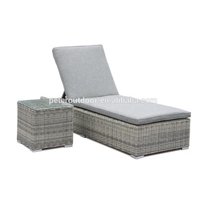 Jardin Extérieur PE Rotin Réglable Classique Salon avec Table <span class=keywords><strong>D</strong></span>'<span class=keywords><strong>appoint</strong></span> avec Coussin Épais - Product Image 5