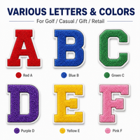 Patch brodé personnalisé en chenille, lettres alphabet, appliques, badge brodé pour serviette, logo thermocollant, patchs pour blouson universitaire