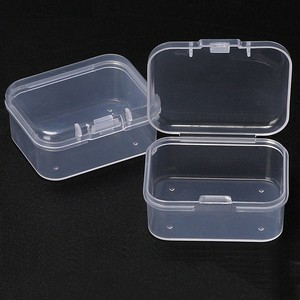 Transparent Plastic Storage Box 5.5x4.1x2.1cm Rectangle Covered Desktop Organizer for Small Parts and Screws - Product Image 1