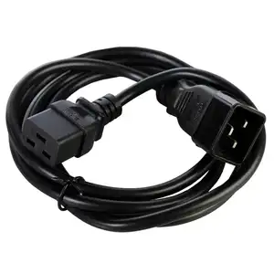 Heavy Duty 3ft PDU UK US EU plug C20 C13 Splitter 250V Extension Power Cable 12AWG 20A C19 to C20 Power Cord