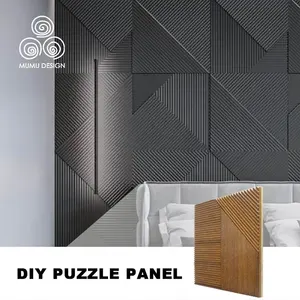 MUMU 3D Retro Art Integriertes Interieur Geometrische Full Indoor Home Renovierung Holzwand platten Panel