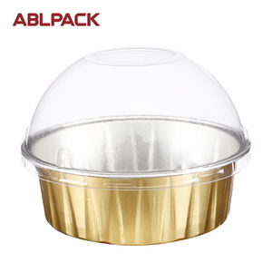 Boîte à dessert de qualité alimentaire 100 ml/3,3 oz, <span class=keywords><strong>plat</strong></span> à pâtisserie, bols ronds en aluminium avec <span class=keywords><strong>couvercle</strong></span> - Product Image 2