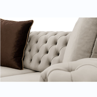 Canapé modulaire Chesterfield beige de luxe italien Canapés en tissu meubles luxe divan modulable canapé de salon