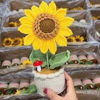 Fil à crocheter en laine en gros, fait à la main, positif, tournesol, décoration de la maison, décoration de voiture, rebord de fenêtre, cadeaux de Noël, de remise de diplôme, de fête des mères