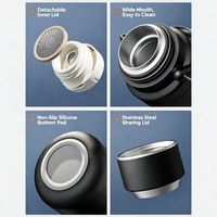 Vente en gros de gobelets de voyage en acier inoxydable écologiques et étanches personnalisés, ouverture du couvercle en un clic, thermos avec poignée pour le sport