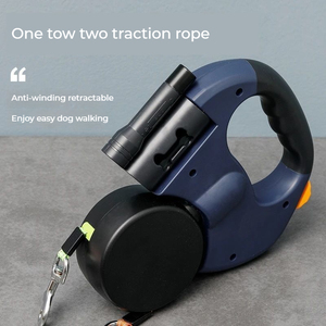 Correa de perro retráctil doble para dos perros de hasta 30 libras 360 ° sin enredos con linterna <span class=keywords><strong>LED</strong></span> reflectante para entrenar y caminar - Product Image 3