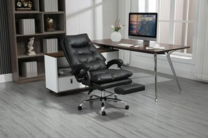 La mejor silla de masaje ejecutiva ergonómica 2025, silla giratoria de Gerente de cuero de diseño moderno con reposapiés de sillón elevador HECHO DE PU - Product Image 4