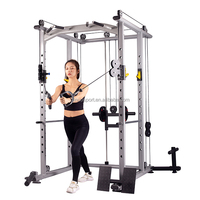 Machine Smith tout-en-un, équipement de gymnastique à domicile multifonction réglable, cage d'entraînement complète à traction élevée pour la maison