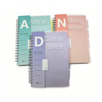 Carnet à spirales personnalisé à couverture rigide, format B5, 5 sujets, avec intercalaires en PP, vente en gros de carnets à spirales pour les élèves