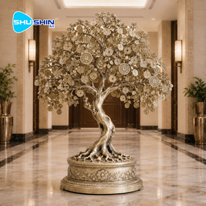 Scultura Personalizzata in Rame e Bronzo a Forma di Albero della Fortuna, Statua in Metallo Stile Europeo per Decorazione Interna di Hotel, Ville e Hall - Product Image 6