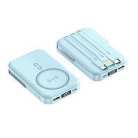 Batterie externe sans fil 10000 mAh avec écran numérique, support métallique et 3 câbles inclus – Station de charge rapide