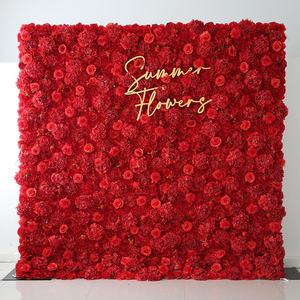 Muro <span class=keywords><strong>de</strong></span> Flores <span class=keywords><strong>de</strong></span> Seda Rojas para Decoración <span class=keywords><strong>de</strong></span> Bodas, Fondo para Fotos y <span class=keywords><strong>Videos</strong></span>, Flores Artificiales - Product Image 5