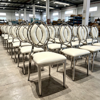 Chaises de salle à manger empilables en métal doré, modernes, durables et luxueuses, pour banquets commerciaux, hôtels et événements (vente en gros)