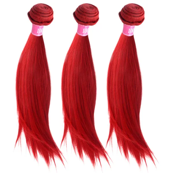 Cherry red hair color cheap human hair weaving brazilian red remy hair extensions