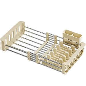 Telescopic Drain Basket With Storage <b>Rack</b> And Chopstick Holder L Size Quick Dry For Kitchen Sink Vegetable Washing <b>Dish</b> Drainer - Product Image 5