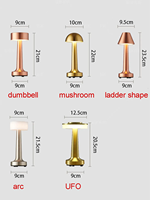 Lampe de chevet USB à intensité variable 3 niveaux, contrôle tactile, lumière LED, protection des yeux, moderne, forme champignon/haltère, sans fil