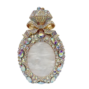 Women Elegant Crystal Perfume Bottle Evening Bag Glitter Gemstone Bowknot <b>Clutch</b> Purse for Family Gathering Cocktail - Product Image 4