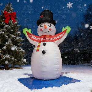 Mascotte de dessin animé d'animal de grande taille pour la publicité en plein air, conception personnalisée, bonhomme de neige de Noël <span class=keywords><strong>gonflable</strong></span> avec souffleur d'air pour la décoration - Product Image 4