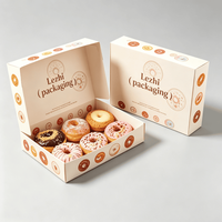 Boîte d'emballage en papier personnalisée pour la vente en gros de Mochi, Donuts, Gaufres, Pâtisseries, Biscuits, Desserts, Gâteaux, Sushi, Puff, Crêpes, Empanadas