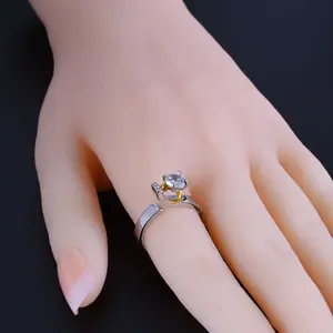 20253-9 매끄러운 & 간단한 & 선물 & 스테인리스 보석 & 귀여운 테디 베어 다이아몬드 스테인리스 반지