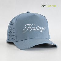 Casquette de baseball structurée à 5 panneaux avec logo brodé personnalisé, perforations laser, nylon haute densité, respirante