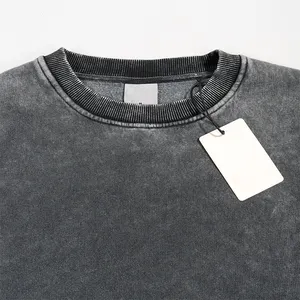 Fabricantes de ropa puff impresión Ácido lavado Sudadera con capucha logotipo personalizado streetwear Sudadera con capucha de gran tamaño para los hombres