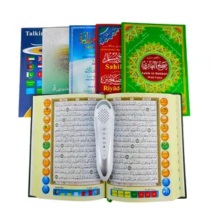 Op Maat Bedrukt Kleurrijk Lederen Harde Kaft Moslim Koran Libros Islamic Quran Boek Met Luidspreker