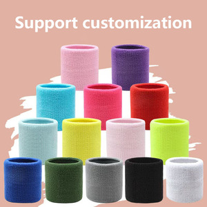 थोक कस्टम कढ़ाई लोचदार कपास टेरी कपड़े बास्केटबॉल फुटबॉल टेनिस खेल कलाई बैंड स्वेटर - Product Image 2