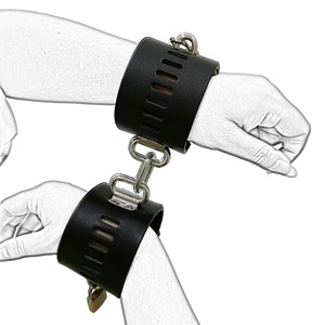 黒皇帝SMチャームレザーチェーン手首大人の男性と女性のスレーブレザー製本玩具中国工場大人の玩具卸売 - Product Image 3