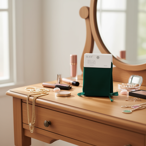 Borsa in Velluto Ilan 6x8 Cm Verde Scuro 2 Pezzi - Product Image 2