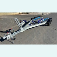 Remorque pour bateau en aluminium de 19 pieds, remorque pour bateau à double essieu avec couchettes en poly pour les bateaux de pêche