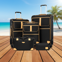 Ensemble de bagages souples étanches OEM personnalisés 5-en-1 en tissu Oxford avec design extensible pour les voyages de vacances