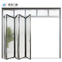 Porte pliante moderne en alliage d'aluminium insonorisée, porte accordéon en verre pour bureau, salon, cloisonnement, gain de place