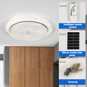 Lampu langit-langit tenaga surya IP65, lampu langit-langit <span class=keywords><strong>LED</strong></span> kendali jarak jauh dapat diisi ulang 8 jam penerangan berkelanjutan untuk teras taman