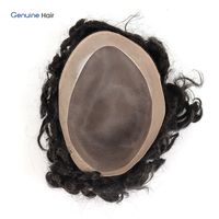 Perruque afro bouclée de 25 mm # Prothèse capillaire indienne 1B à base fine en mono, densité 130%, durable