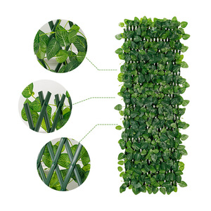 Pagar Daun Buatan yang Dapat Diperluas, Panel Pagar Privasi, Pagar Tanaman Rambat Hijau Palsu yang Dapat Diregangkan untuk Dekorasi Taman, Teras, Balkon - Product Image 4