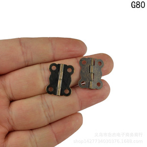 Bisagra de mariposa de bronce antiguo 20x16mm 180 grados para caja de madera, herrajes para gabinetes G80 - Product Image 4