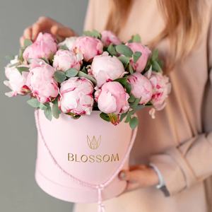 Custom Floral Package <b>Box</b> <b>Shaped</b> Round Boxes for Flower Store Delivery Matt Lamination Embossing UV Coating Printing Handling - Product Image 1