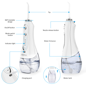H2ofloss Machine de détartrage <span class=keywords><strong>dentaire</strong></span> portable avec lumières LED Embouts de soie <span class=keywords><strong>dentaire</strong></span> pour pièce à main et tube de détartreur pour irrigateur oral - Product Image 5