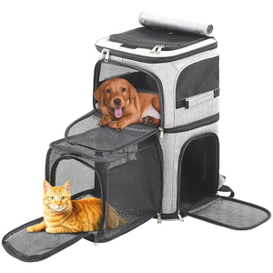 Portador de mochila de lujo extensible para gatos para 2 Gatos, portabebés plegable con 7 ventanas para múltiples mascotas y 2 perros pequeños - Product Image 2