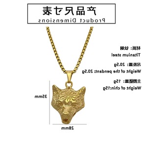Colgante de acero inoxidable con cabeza de zorro yunnique, collar del zodiaco animal de Color dorado, joyería para hombre estilo Hip Hop Punk - Product Image 2