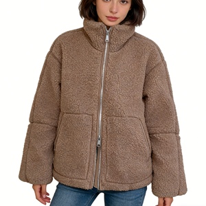 Veste d'hiver oversize en polaire zippée pour femme - Col montant avec poches - Tendance - Product Image 3