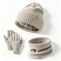 Ensemble écharpe, bonnet et gants d'hiver personnalisables pour enfants, doux et élégant avec personnalisation du logo, fabriqué en tissu acrylique et polyester