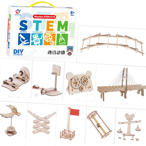 ชุดโครงสร้างไม้ DIY OKYN-Y2107 ชุดของเล่นวิทยาศาสตร์ STEM 10 in 1 สำหรับเด็ก ของขวัญวันเกิดเพื่อการศึกษา - Product Image 5