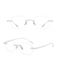 0651 Montures de lunettes sans monture en titane haute technologie, style vintage, design Fakeme Frame-Inspired Diamond-Clear Cold Goddess