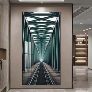 Peinture murale LED 3D en porcelaine cristalline de luxe moderne, cadre d'art mural, décoration intérieure, salon, hôtel, vente en gros, personnalisation - Product Image 3