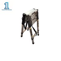 Échelle télescopique en acier inoxydable de type A, design industriel, avec extension de 3,5+3,5 m, pliable, pour usage domestique et construction.