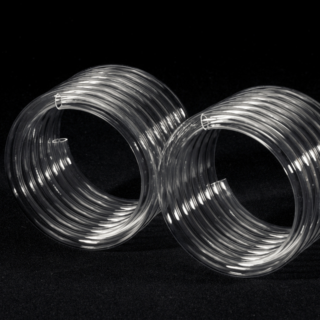 SUCCESS Transparent Clear Helix Quartz Spiral Tube Fused Silica Coil Tubing with Bending Welding Cutting Services Ozone Free